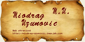 Miodrag Uzunović vizit kartica